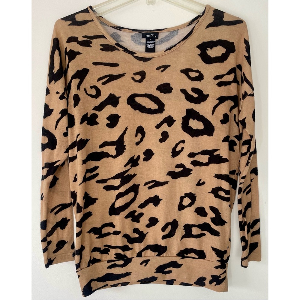 Rue 21 Y2K Leopard Print Knit Top